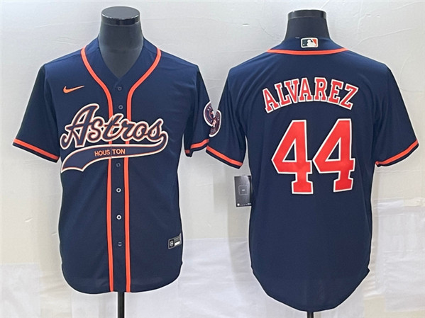 Men's Houston Astros #44 Yordan Alvarez Navy Cool Base Stitched Baseball Jersey